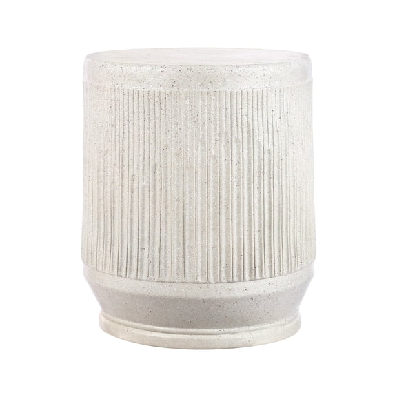 Kline 17.5" Mid-Century Modern Brutalist Accent Table , Cream Terrazzo Finish