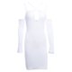 thumbnail image 1 of VISgogo Vestido ajustado de manga larga para mujer, correa de espagueti ahuecada Color sólido Cremallera trasera Fiesta de noche Club Boda de una sola pieza VISgogo moda, 1 of 9