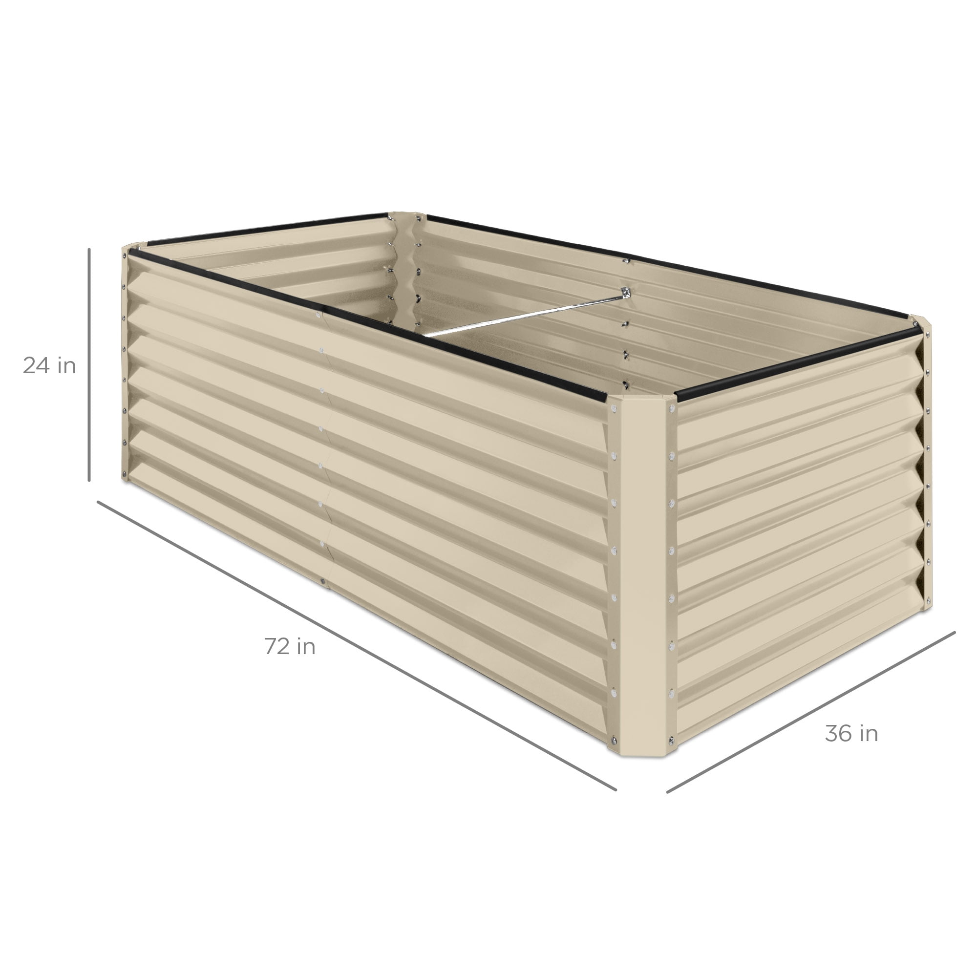 Best Choice Products 6x3x2ft Outdoor Metal Raised Garden Bed for Vegetables Flowers Herbs - Beige