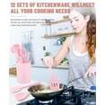 thumbnail image 4 of Pink Kitchen Utensil Set-12 Pieces (Dishwasher Safe) Silicone Cooking Utensils Set Non-Stick 392°F Heat Resistant Spatula Set,Best Kitchen Tools with Holder, 4 of 8