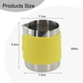 thumbnail image 6 of Milk Frother Jug Espresso Pitcher Stainless Steel Handleless Silicone Sheath Yellow YIWEI, 6 of 9