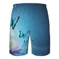 thumbnail image 6 of Kdxio Butterflies And Waterlily In Water Pattern Mens Casual Shorts - Drawstring Summer Beach Sports Shorts for Men, 6 of 9