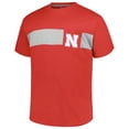 thumbnail image 2 of Men's Profile Scarlet Nebraska Huskers Big & Tall Color Stripe T-Shirt, 2 of 3
