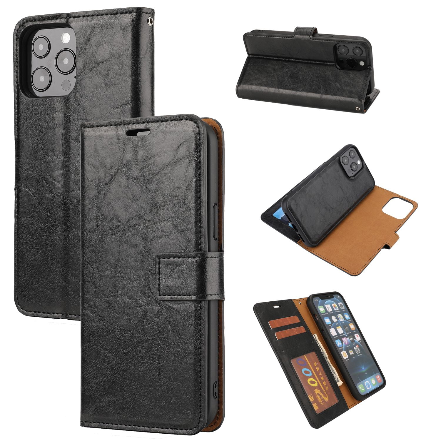 MyGadget Cover per iPhone 11 Pro Max - Custodia con Corda - Case con Cordino Opaca Antiurto con Laccio | Tracolla - Practical Stylish - Nero