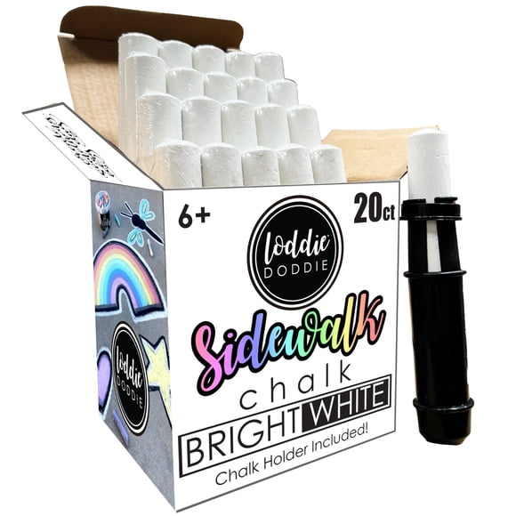 Cubo Sidewalk Chalk Loddie Doddie Jumbo, blanco, 20 unidades