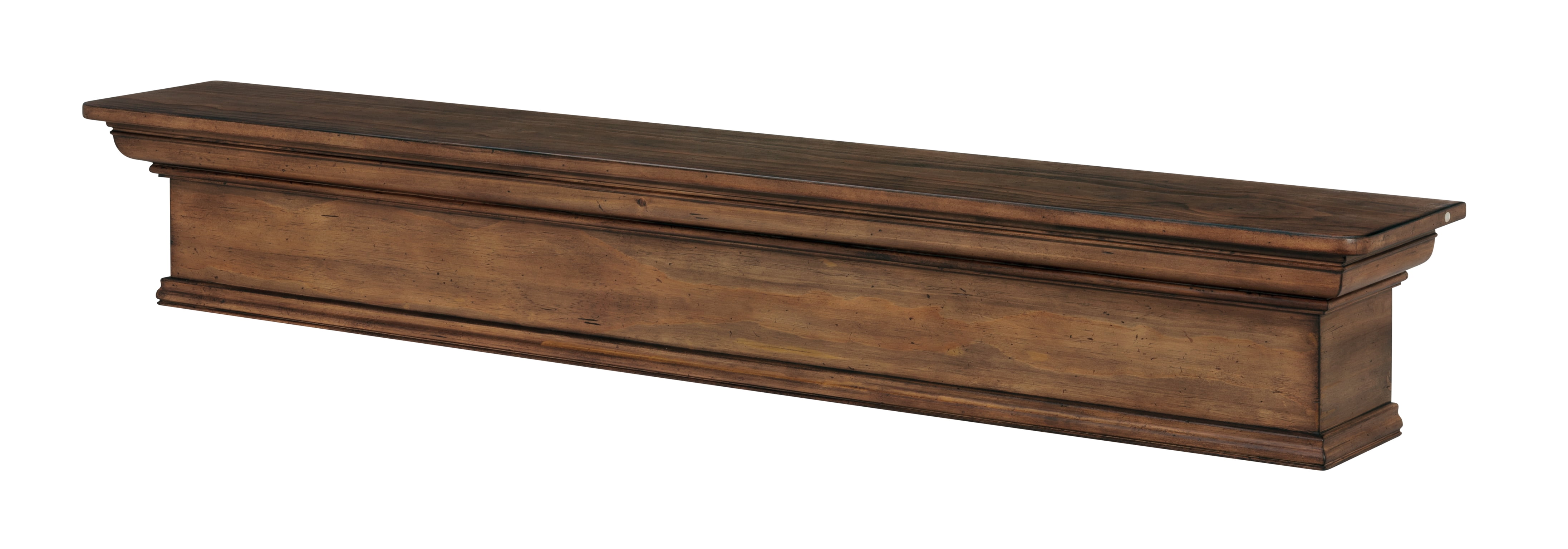 Pearl Mantels Savannah Transitional Premium Pine Wood Mantel Shelf, Lightly Distressed Chestnut Finish, 72"L x 9"D x 9"H