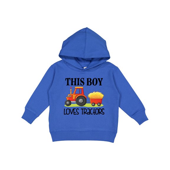 Inktastic Farming Cute Boy Loves Tractors Toddler Hoodie