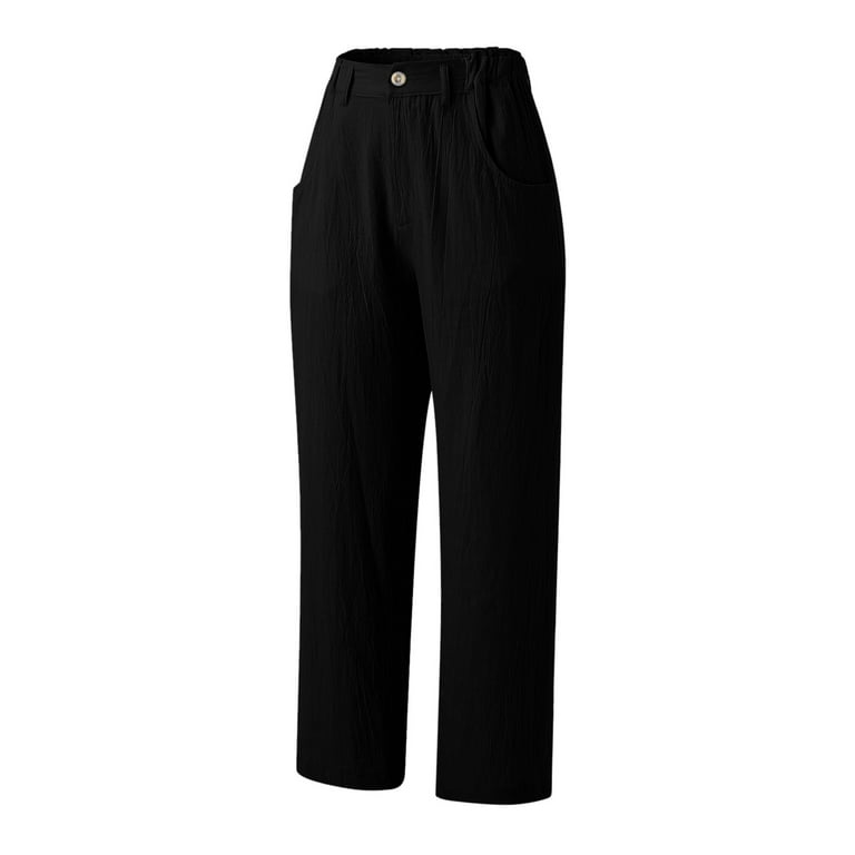 SNKSDGM Women's Plus Black Work Pants Women Petite Black Pants for