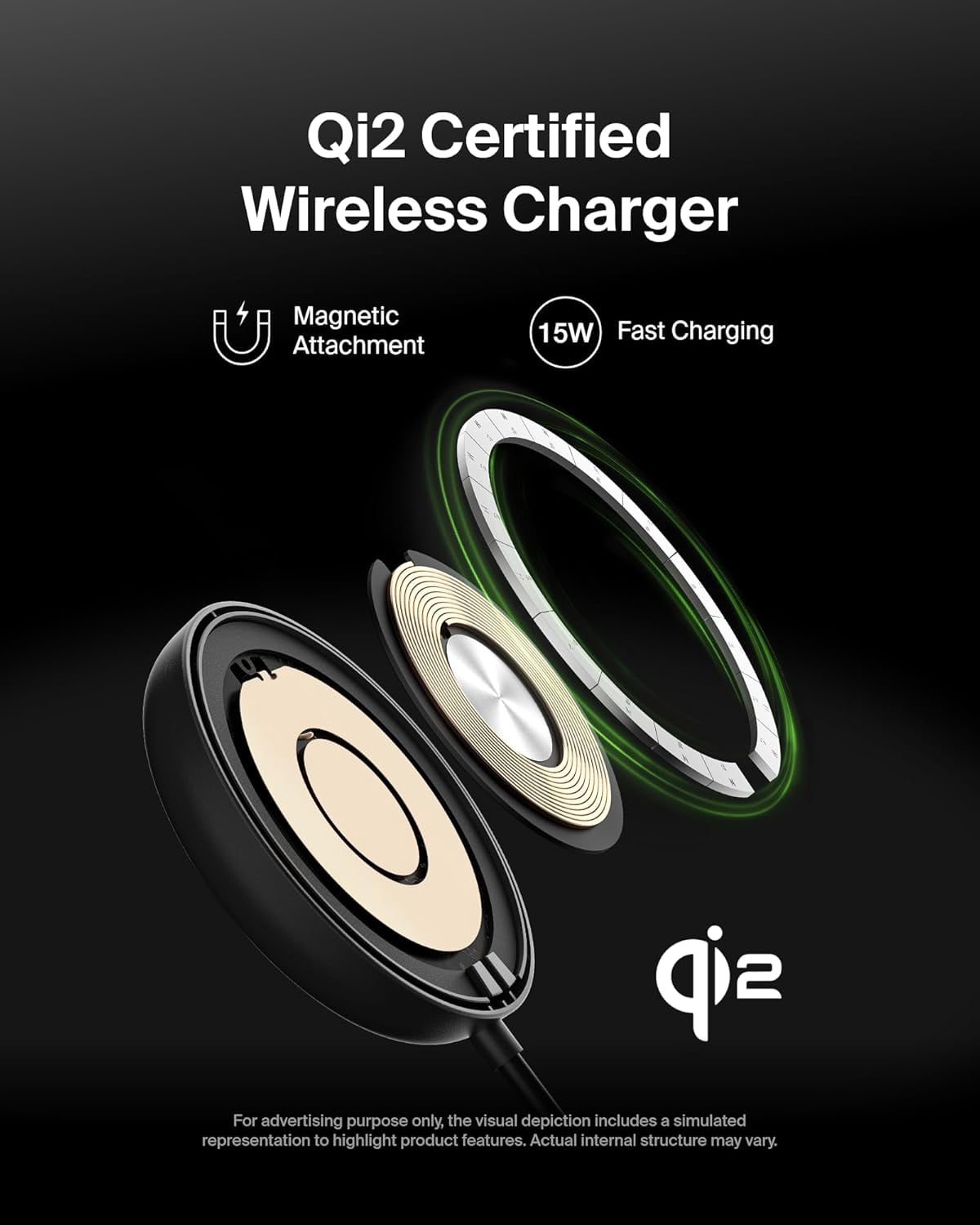 Belkin Magnetic Wireless Charging Pad 15W w/Pop-Up Stand - MagSafe-Compatible Qi2-Wireless Charger, Power Supply Not Included - Black