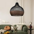 thumbnail image 4 of Arturesthome Rattan Pendant Light Fixtures, Wicker Boho Black Basket Lighting Chandelier, 4 of 10