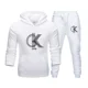 thumbnail image 4 of CK-Conjunto de sudaderas con capucha y pantalones con estampado de tendencia para hombre y mujer, chándales informales, conjunto de ropa deportiva, simplicidad relajada informal, talla grande, 4 of 5