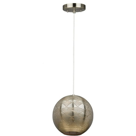 106 Vintage Brass Finish - Pendants 1 Light Bulb Fixture With Vintage Brass Finish Metal Medium 10