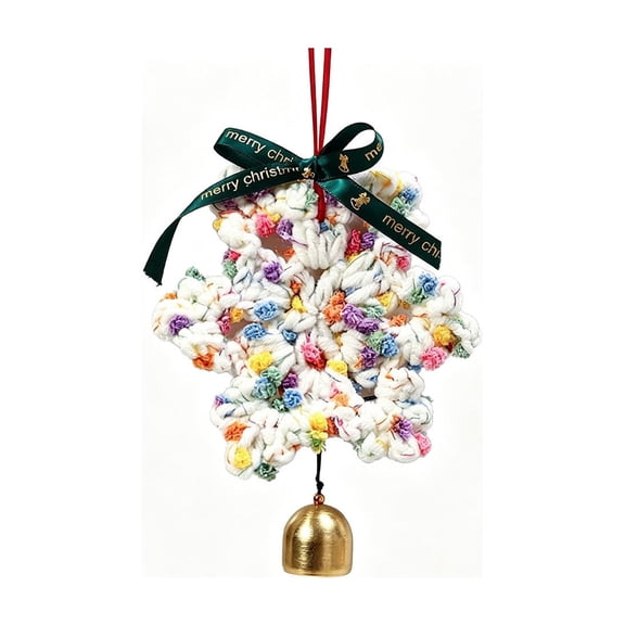 Christmas Crochet Snowflake Ornaments, Knitted Snowflake Hanging Decorations for Xmas Tree Window Party Decor