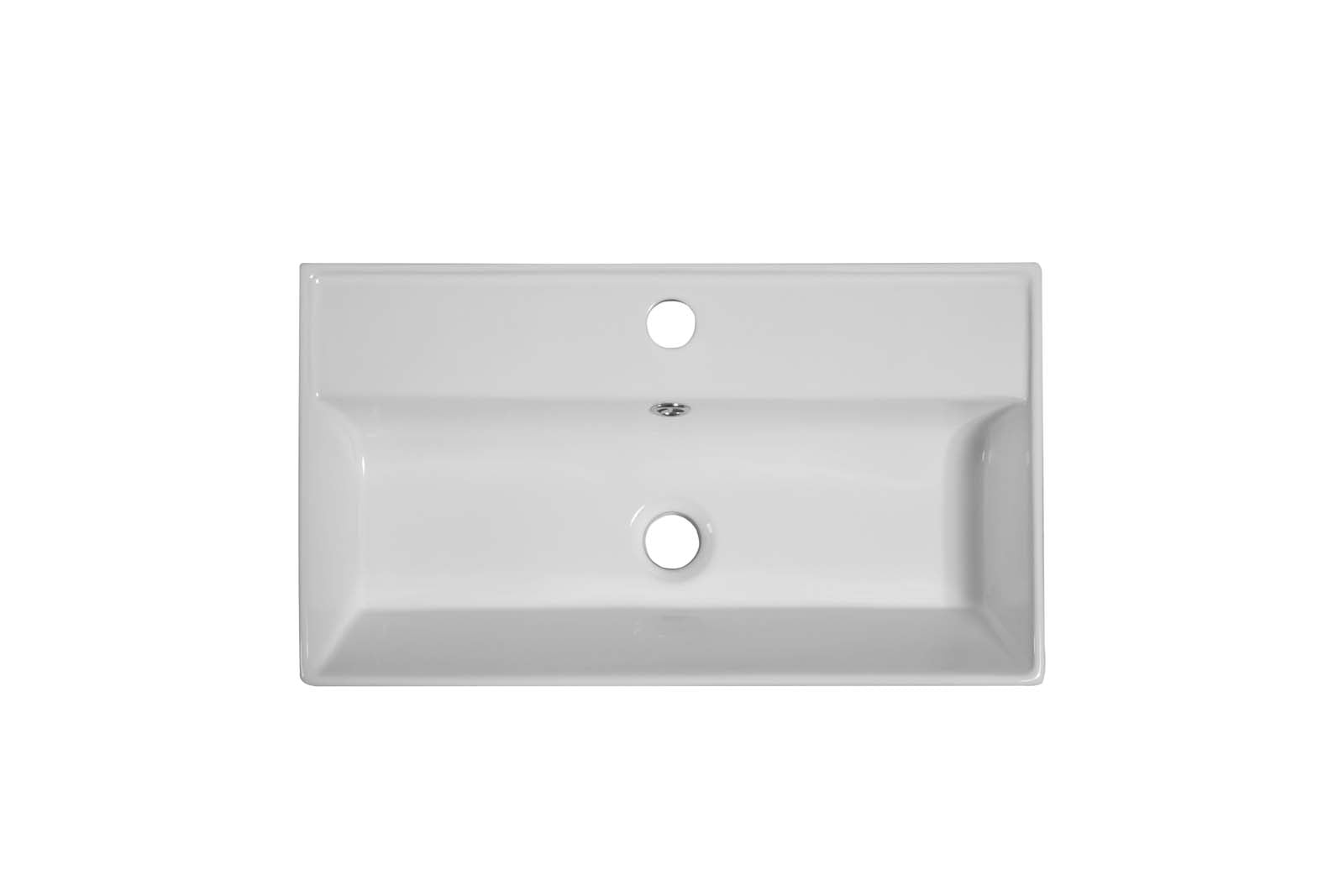 21.6" Bathroom Vanity with Ceramic Sink, Freestanding Bathroom Vanity with Open-Shelving Natural Wood Vanities Cabinet Soft Closing Door Left Storage for Small Bathroom Grey