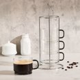 thumbnail image 4 of HomeTrends 4 pc stackable Glass mugs with silver metal stand, 4 of 11