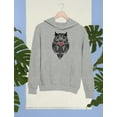 thumbnail image 4 of TeeStars Women's - Diamond Owl Hoodie Medium White, 4 of 5