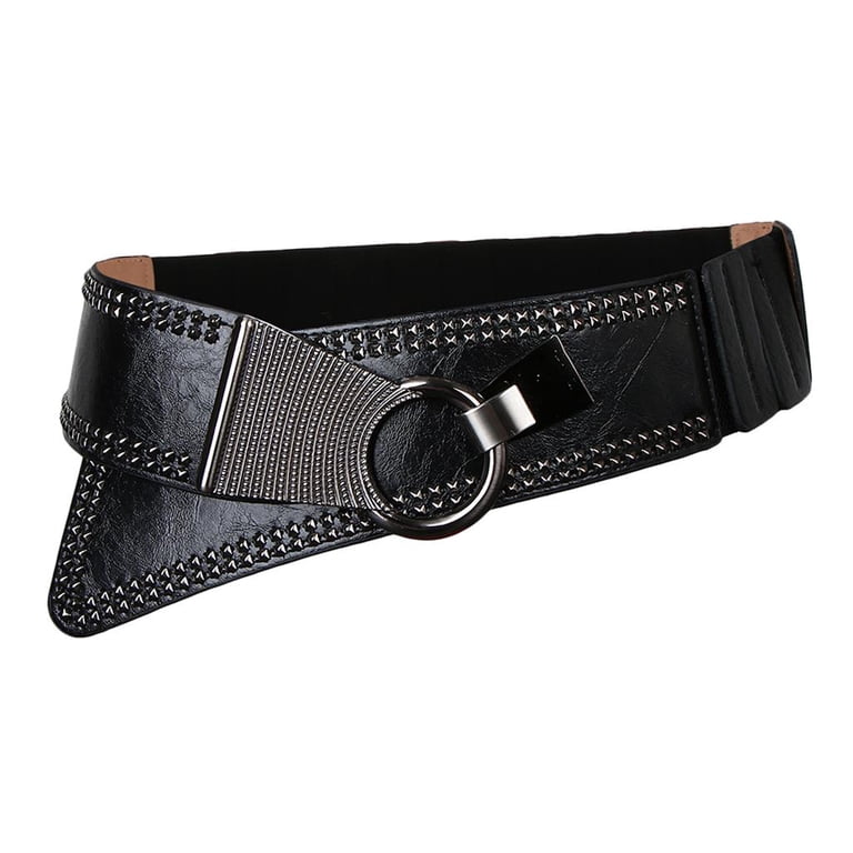 2751 Women’s Elastic Leather Wide Belt Vintage Stretch For Ladies Jeans Women Wide Elastic Waist Vintage Soft Cowhide Full Grain  main image 4