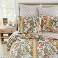 thumbnail image 3 of Levtex Home - Bertelli Off-White - Euro Sham - Medallion Tile - Orange, Ochre, Pink and Off-White - Quilted (26x26in.) - No Insert - Cotton, 3 of 5