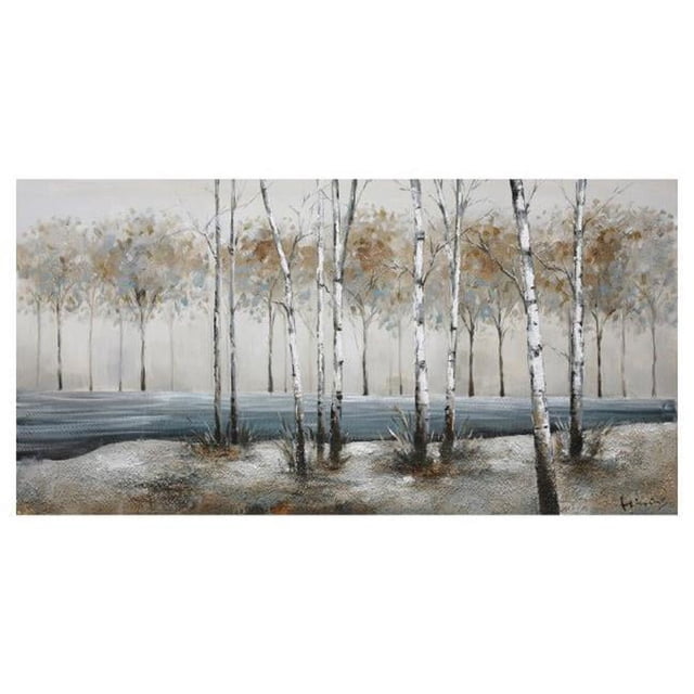 Yosemite Home Decor 3130044 Bouleau Ruelle Main Peinte sur Toile & 44; Multicolore