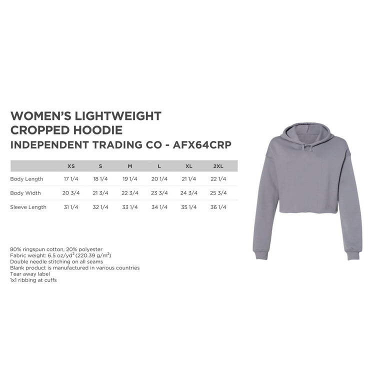 Independent Trading Co. AFX64CRP - Women's Lightweight Crop Hooded  Sweatshirt