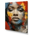 thumbnail image 2 of Designart "Collage Of An African Woman With Paint" African American Art Canvas Art Print, 2 of 7