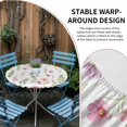 thumbnail image 5 of Pink Spring Floral Fitted Tablecloth with Elastic Edged, Round Table Cloth for Dining Table, Flowers Elegant Pastoral Leaves Waterproof Oil Proof Table Cover for Indoor Outdoor 36"-44", 5 of 8