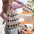 thumbnail image 4 of SUOSDEY Summer Beach Tote Bag for Women with Heart Knit,Hollow Crochet Shoulder Bag Aesthetic Boho Hobo Bag, 4 of 7