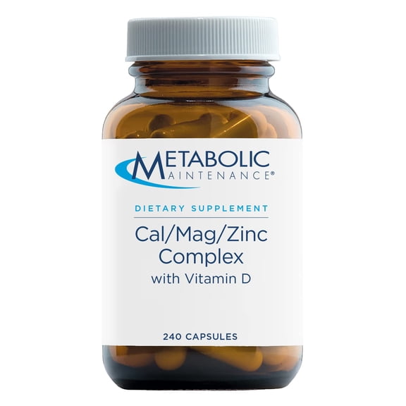 Metabolic Maintenance Cal Mag Zinc Complex with Vitamin D-3 - Higher Absorption for Bone   Heart Support (240 Capsules)