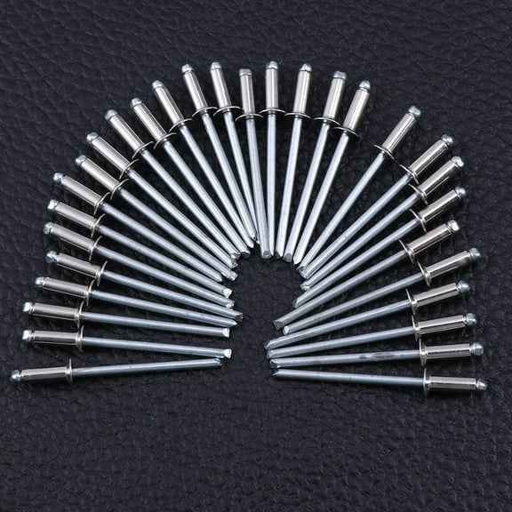 Soimiss 30Pcs Solid Steel Rivets Stainless Steel Blind Rivet Kit for Indoor and Outdoor Decoration