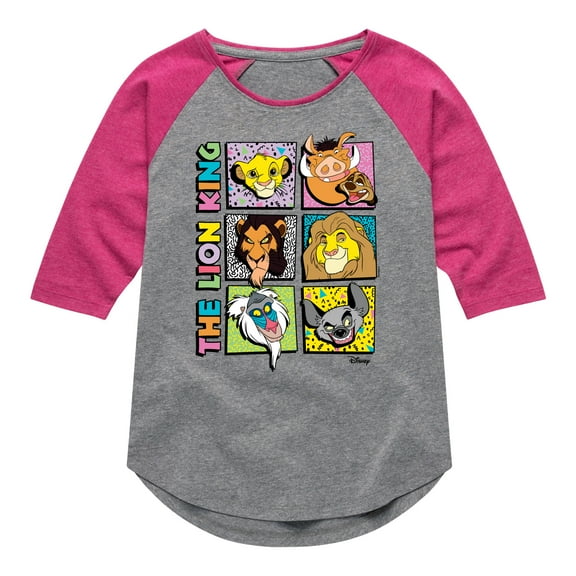 The Lion King - Character Grid - Toddler & Youth Girls Raglan Graphic T-Shirt