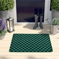 thumbnail image 2 of Teal and Black Checkerboard Flannel Non Slip Door Rugs,Washable Door Mats Indoor,Decorative Door Mats,Dirt-Resistant and Absorbent Doormat for Entrance,Bedroom,Kitchen,Bathroom,23.5"x16", 2 of 5