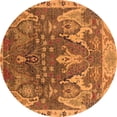thumbnail image 1 of Ahgly Company Indoor Round Oriental Orange Industrial Area Rugs, 4' Round, 1 of 4