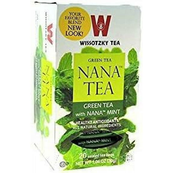 Wissotzky Tea Green Tea With Nana Mint 1.06 Oz. (3 Pack) Rich in Antioxidants, All Natural