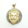 thumbnail image 3 of 14k yellow solid Gold lion Leo head face Pendant charm fine gift jewelry 2.8g, 3 of 12
