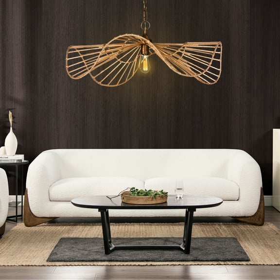 White Boucle , 90.5": 2, 24" Seat Depth For Cozy Time, Faux Upholstery, Removable Cushions, Sinuous Spring Seat, Natural Oak Legs 90.5" Fabric, 2 Cushions An Easy