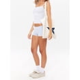 thumbnail image 5 of LMLYSoH Women Mini Shorts Solid Color Ruched Low Rise Tight Shorts Casual Booty Shorts Summer Streetwear, 5 of 9