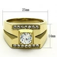 thumbnail image 2 of Luxe Jewelry Designs Men's IP Gold Plated Stainless Steel Ring with Round Cubic Zirconia - Size 12, 2 of 4