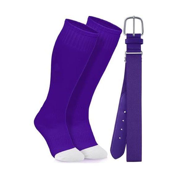 EryueerBaseball Socks and Belt Combo Youth Boys Softball Football Socks and Elastic Baseball Belts for Boys Girls