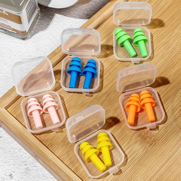 5 Pairs Swimmer Ear Plugs, Reusable Silicone Waterproof Plugs, Unisex