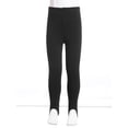 thumbnail image 3 of iEFiEL Kids Girls Solid Color Stirrup Leggings Fleece-Lined Gymnastics Ballet Dance Tights Yoga Pants Black 13-14, 3 of 7