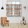 thumbnail image 2 of Farmhouse Country Rustic Kitchen Curtains - Retro Farm Wooden Rooster Vintage Style Animal Short Cafe Tier Curtains Decor for Dining Room Rod Pocket Window Drapes 24 Inch Length 2 Panels Set, 2 of 5