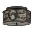 thumbnail image 6 of Meyda Tiffany 15399 Buffalo 2 Light 16-1/2" Wide Flush Mount Drum Ceiling Fixture - Bronze, 6 of 7