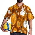 thumbnail image 4 of Easter Men's Hawaiian Button Down Printed Short Sleeve Summer Beach Shirts, 4 of 6