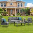 thumbnail image 5 of Superjoe Outdoor Patio 3-Seat Aluminum Sofa Couch Furniture with Dark Grey Cushions, Grey, 5 of 11