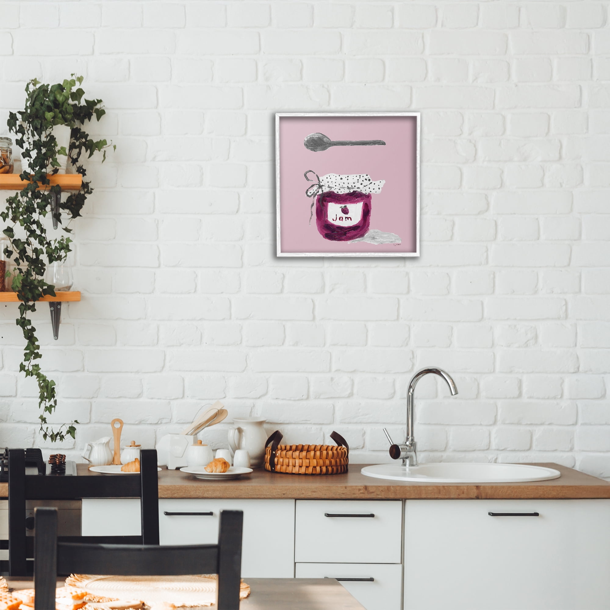 Stupell Industries Jam Jar over Blush White Framed Giclee Art, design by Lucille Price