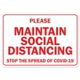 thumbnail image 1 of SignMission OS-NS-D-57-25519 Covid-19 Notice Sign - Please Maintain Social Distancing, 1 of 1