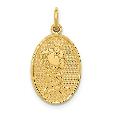 Player Charm 14kt Gold Jewelry - ICE CARATS 14kt Yellow Gold Hockey Player Pendant Charm Necklace Sport Fine Jewelry Ideal Gifts For Women Gift Set From Heart