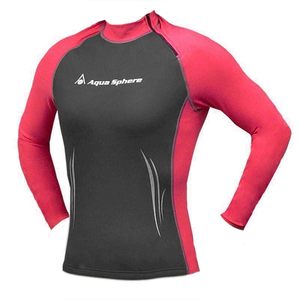 Aqua Sphere Womens Swim Skin Wetsuit Top Long Sleeve High Neck Rash Guard Shirt by