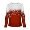 thumbnail image 4 of BLVB Merry Christmas Shirt for Women Crewneck Christmas Tree Graphic Sweatshirt Casual Vacation Long Sleeve Tees Tops, 4 of 5