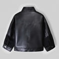thumbnail image 4 of ShomPort Boys Biker Jackets Trendy Leather Loose Collar Zip up Outerwear Long Sleeve Coats 1-13 Years, 4 of 7
